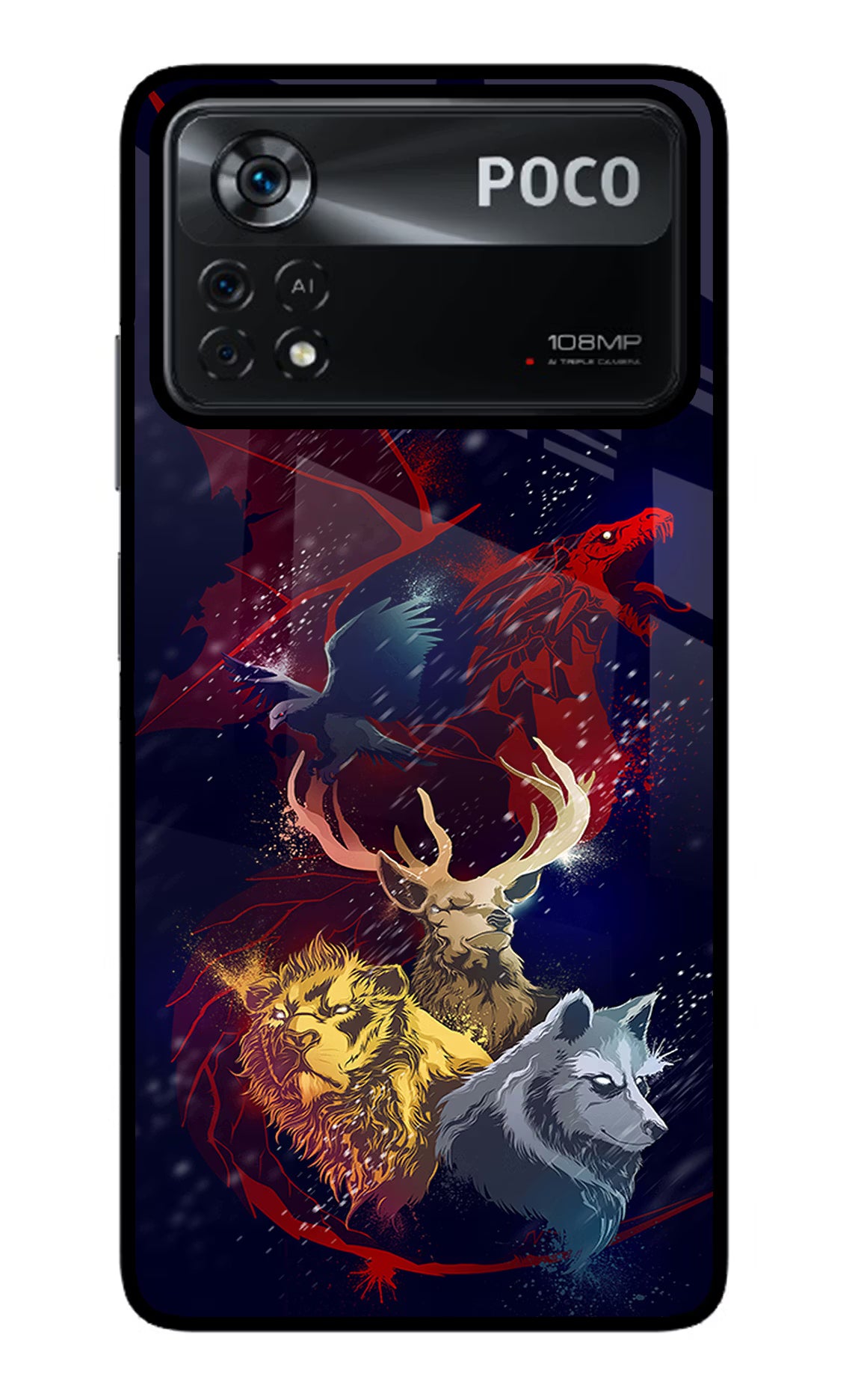 Game Of Thrones Poco X4 Pro Glass Case Back Cover by Casekaro