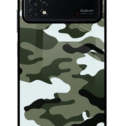 Camouflage Poco X4 Pro Glass Case