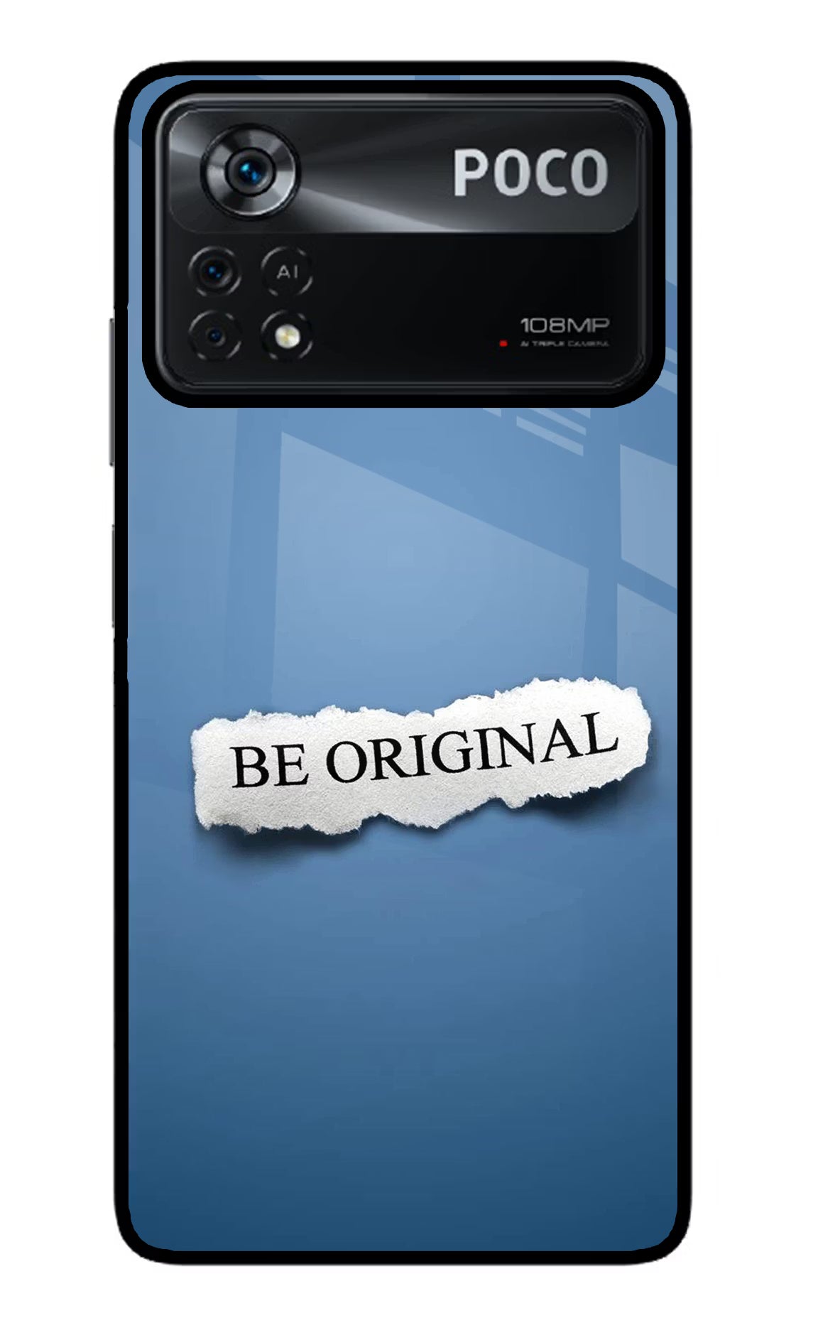 Be Original Poco X4 Pro Glass Case Back Cover by Casekaro