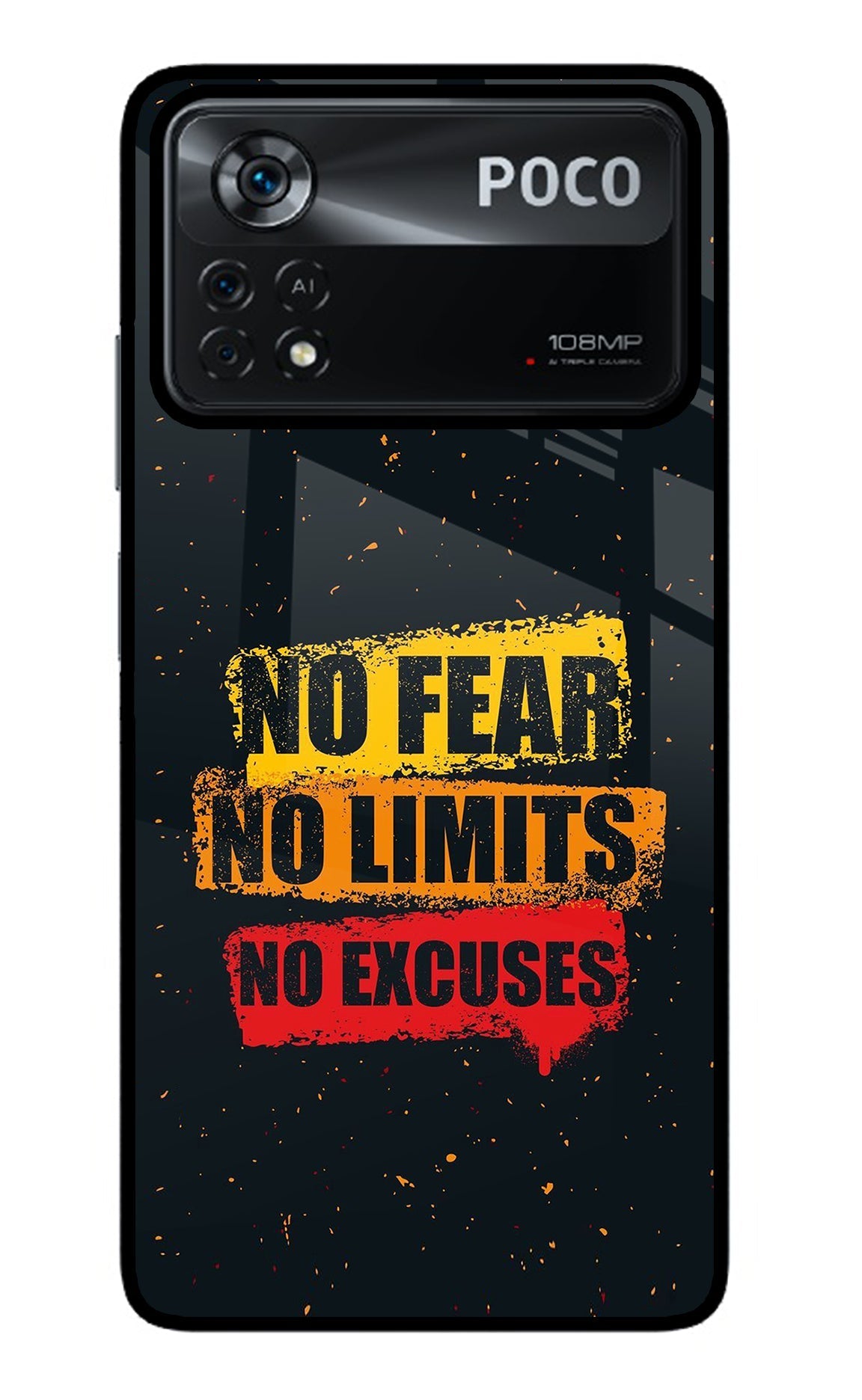 No Fear No Limits No Excuse Poco X4 Pro Glass Case