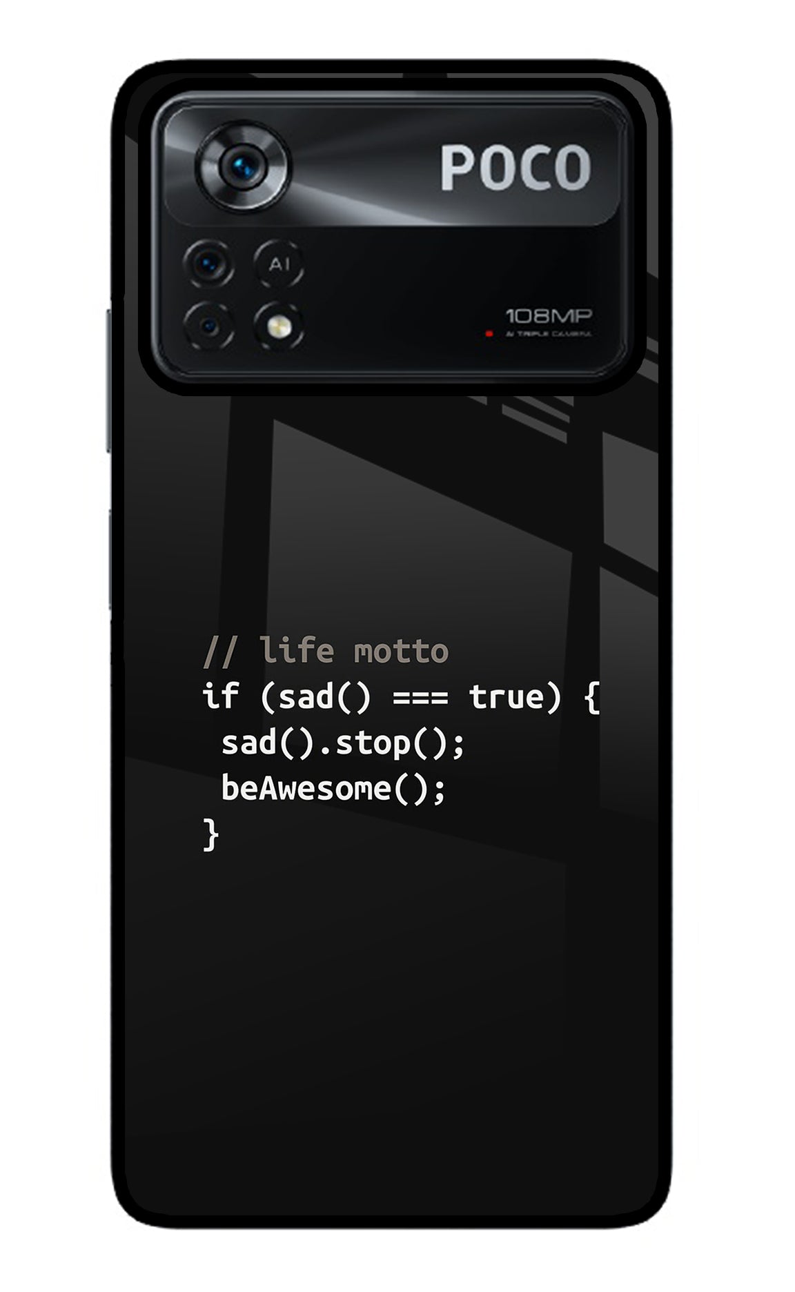 Life Motto Code Poco X4 Pro Glass Case
