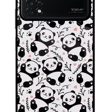 Cute Panda Poco X4 Pro Glass Case
