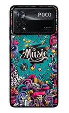 Music Graffiti Poco X4 Pro Glass Case
