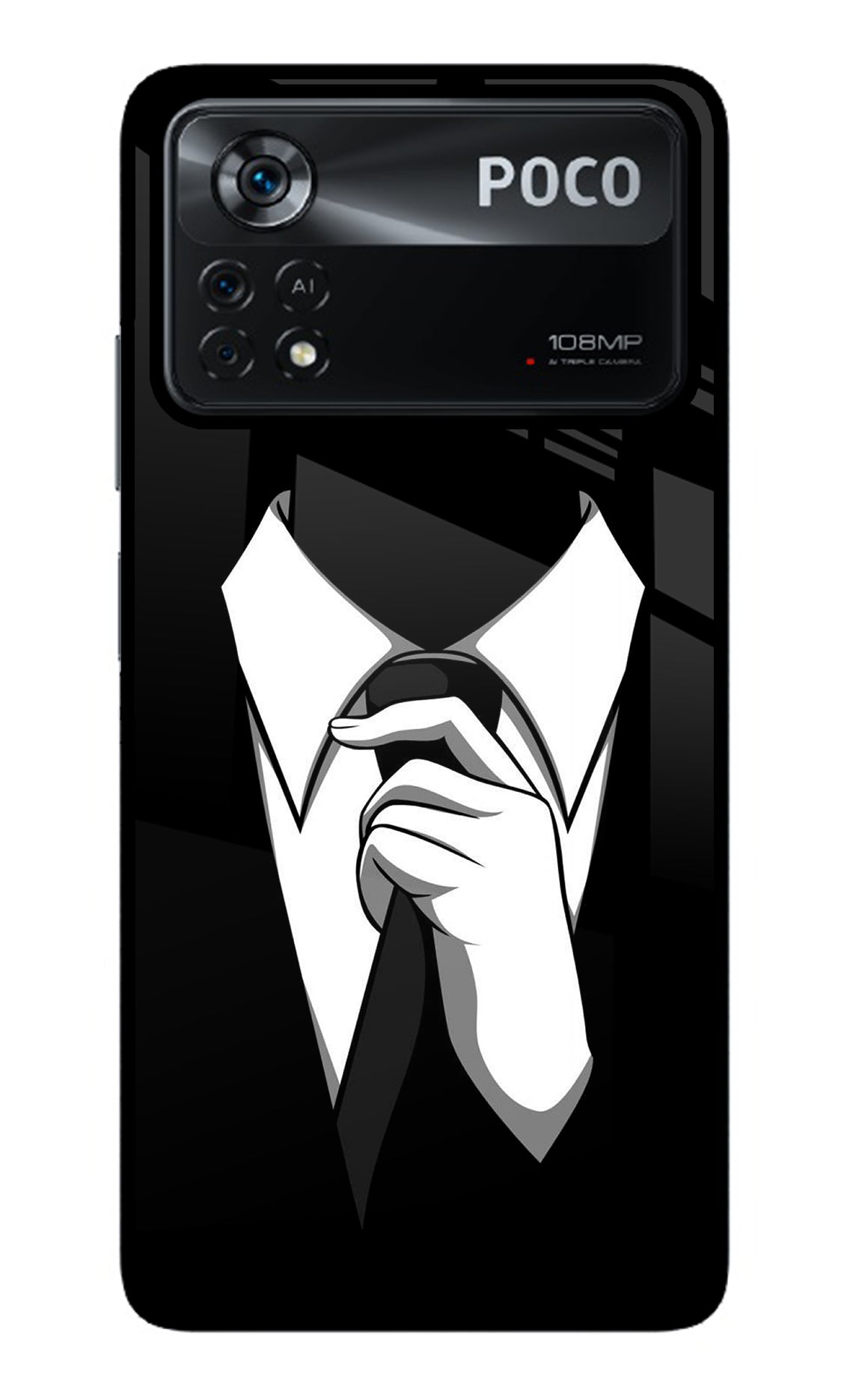 Black Tie Poco X4 Pro Back Cover