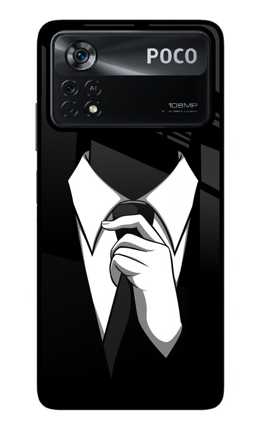 Black Tie Poco X4 Pro Glass Case