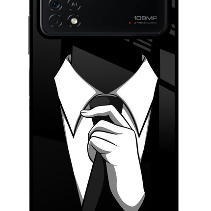 Black Tie Poco X4 Pro Glass Case