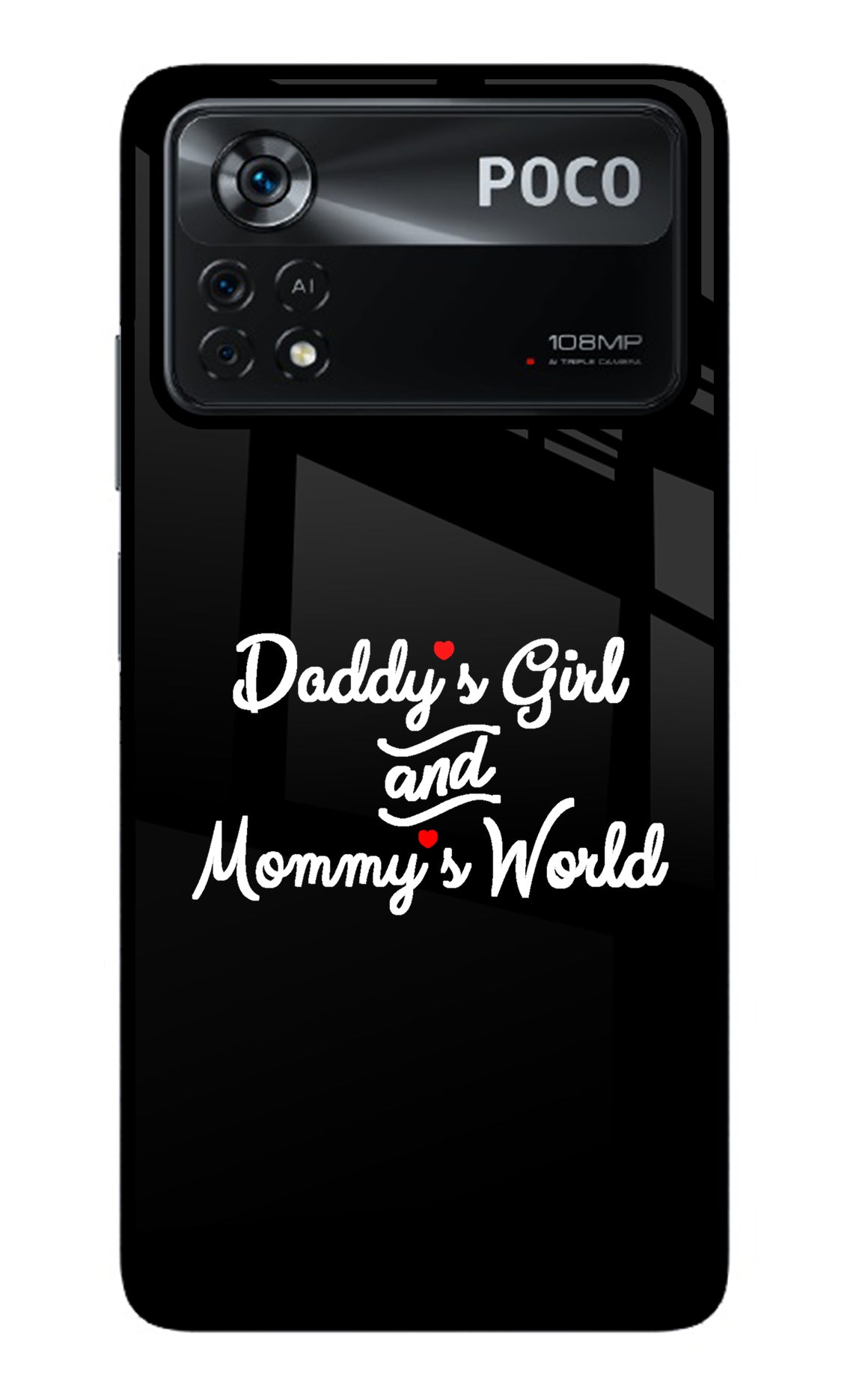 Daddy's Girl and Mommy's World Poco X4 Pro Glass Case