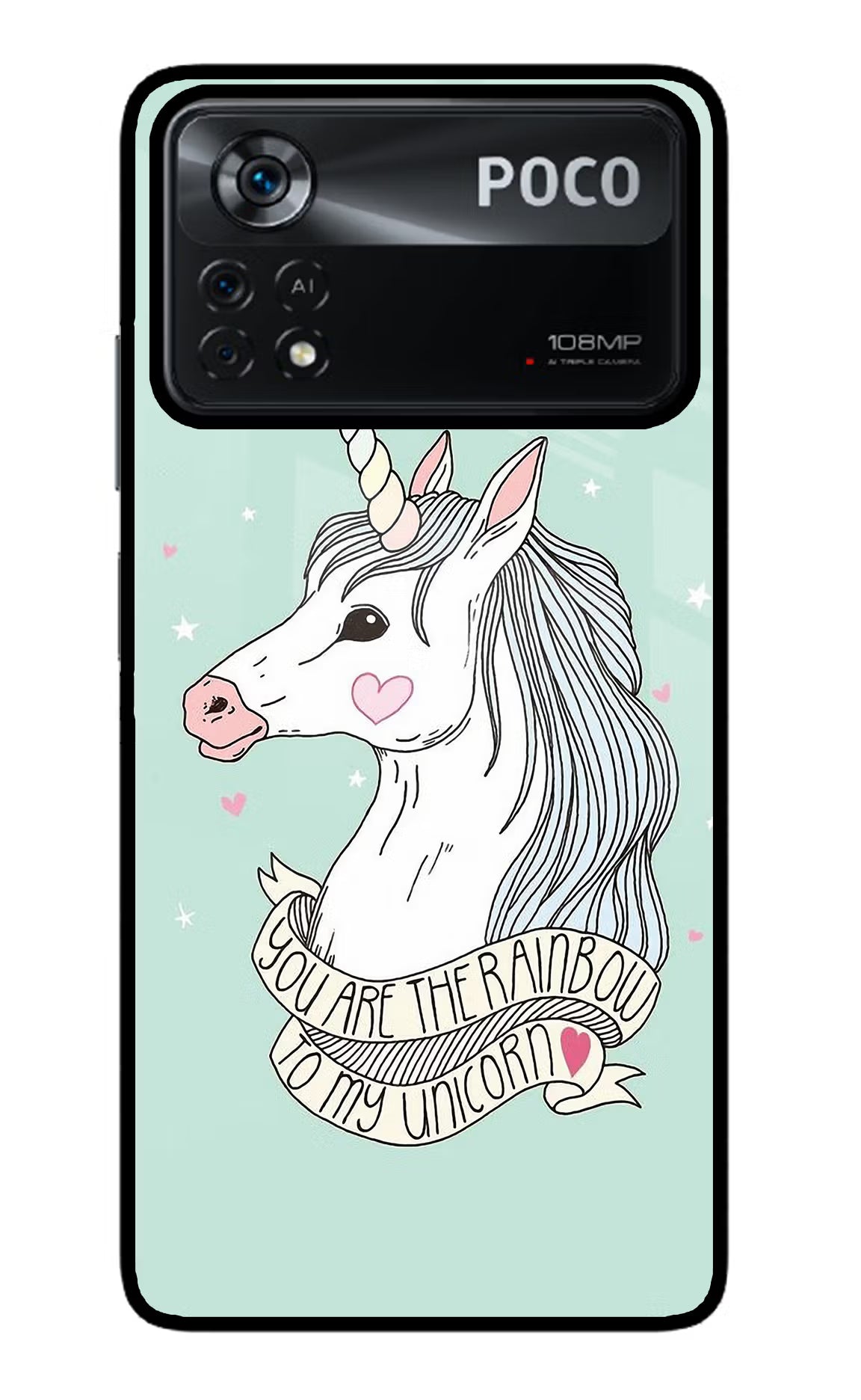 Unicorn Wallpaper Poco X4 Pro Glass Case Back Cover by Casekaro
