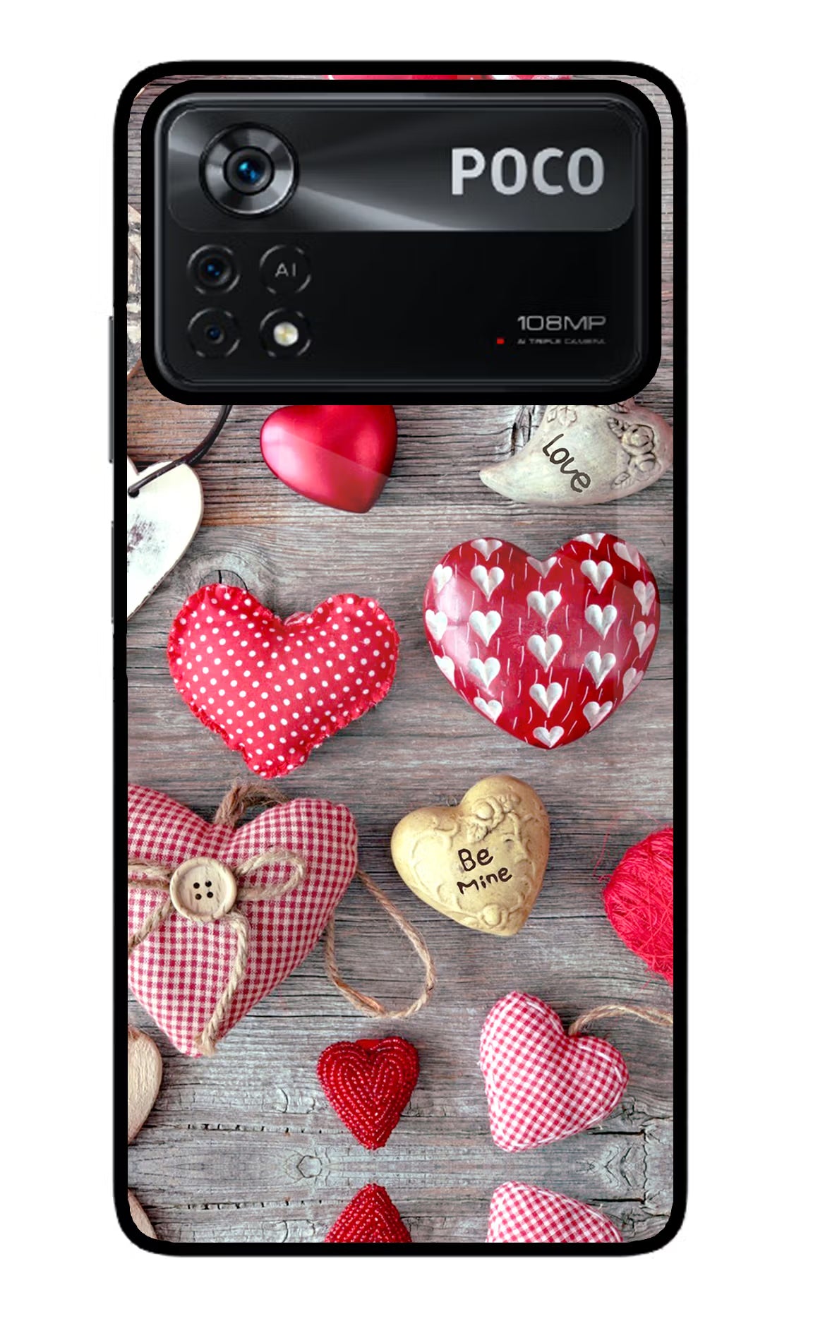Love Wallpaper Poco X4 Pro Glass Case Back Cover by Casekaro