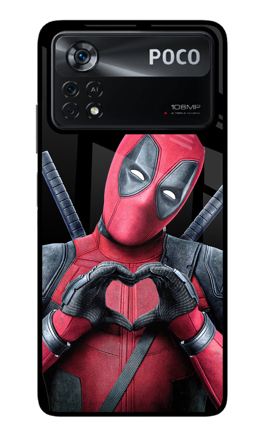 Deadpool Poco X4 Pro Back Cover, Glass case