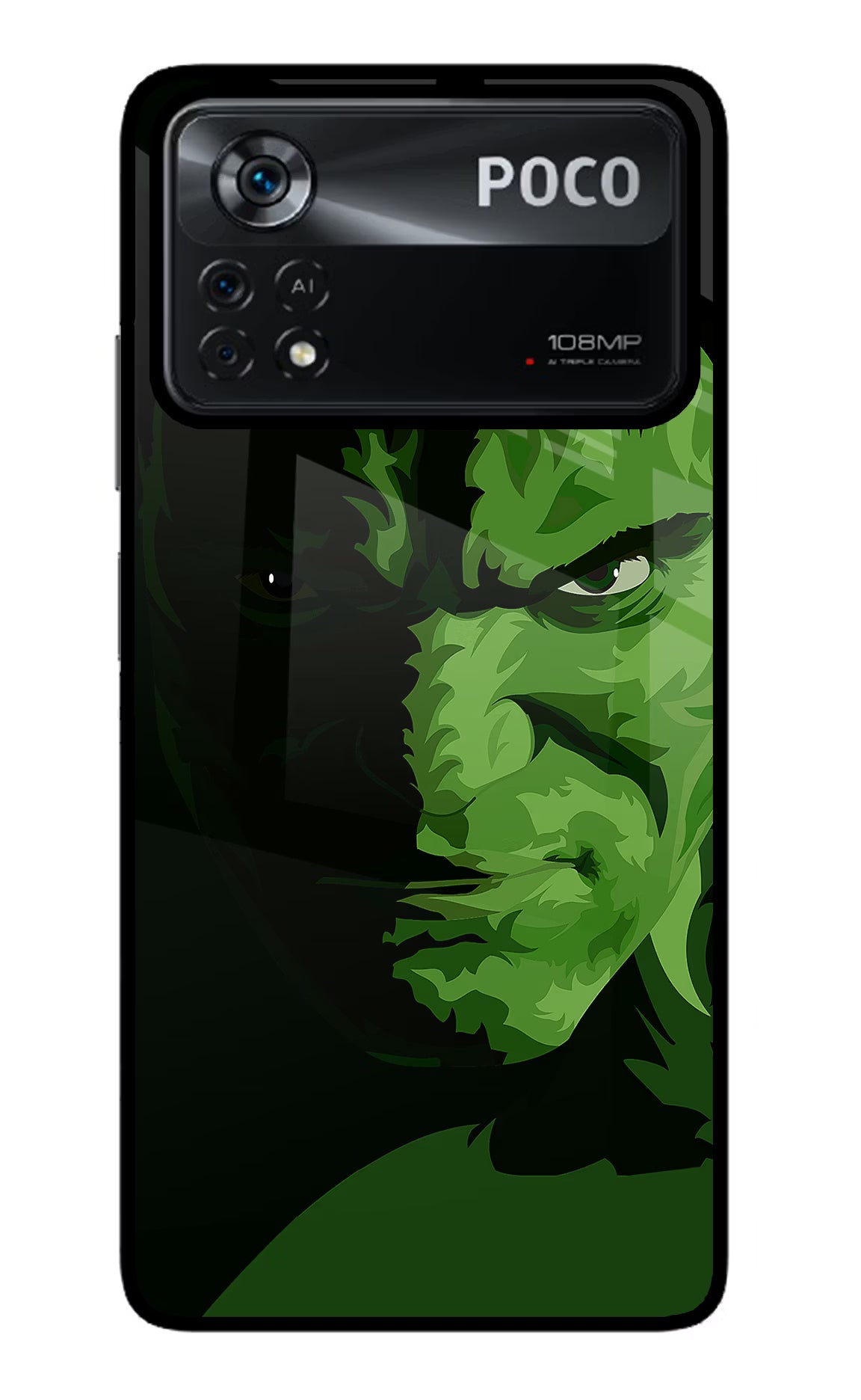 HULK Poco X4 Pro Glass Case Back Cover by Casekaro