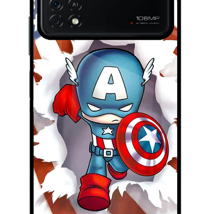 Captain America Poco X4 Pro Glass Case