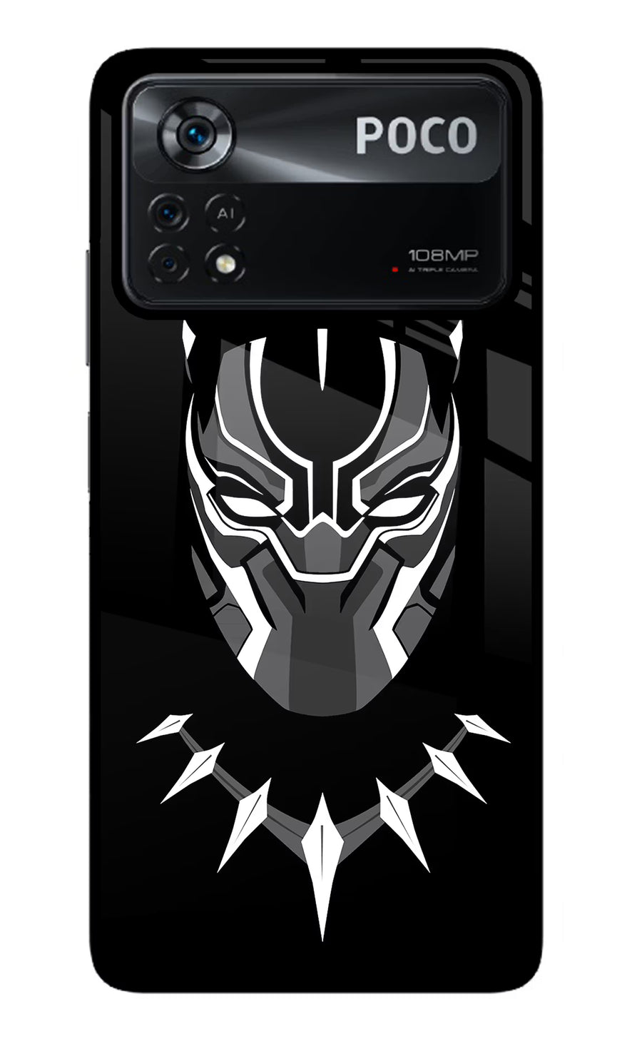 Black Panther Poco X4 Pro Back Cover, Glass case