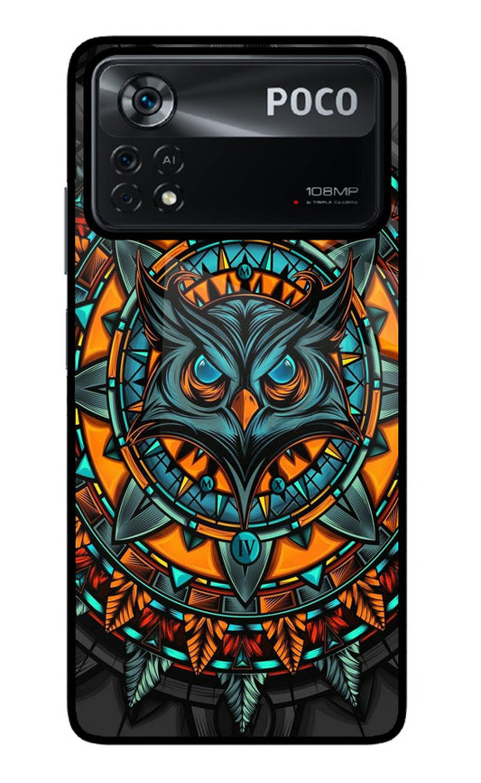 Angry Owl Art Poco X4 Pro Glass Case