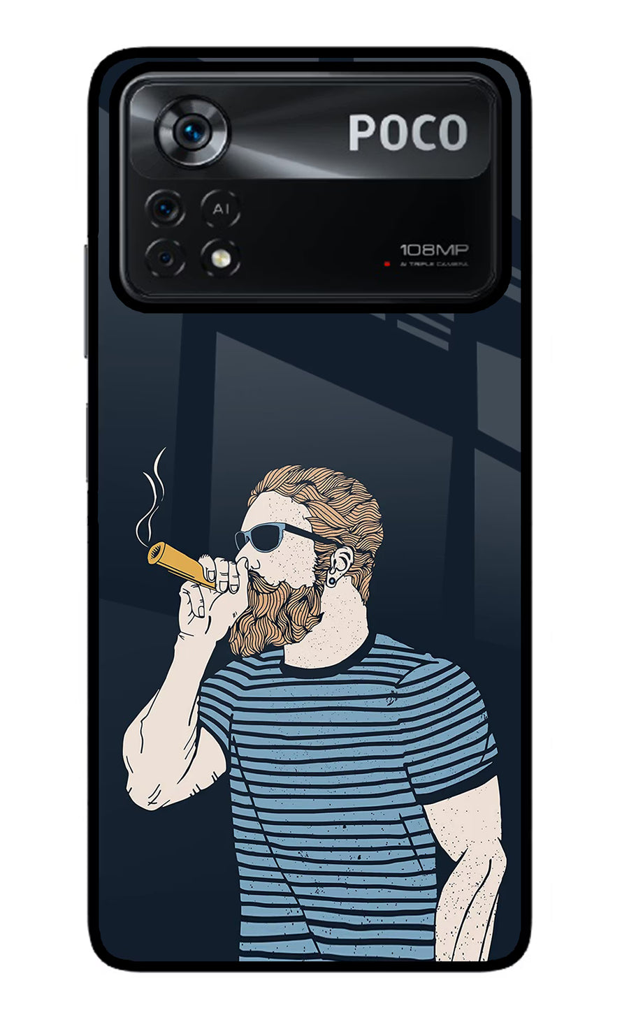 Smoking Poco X4 Pro Back Cover, Glass case