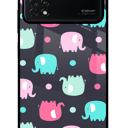 Elephants Poco X4 Pro Glass Case