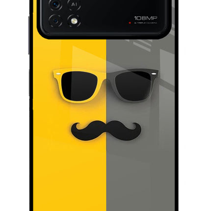 Sunglasses with Mustache Poco X4 Pro Glass Case