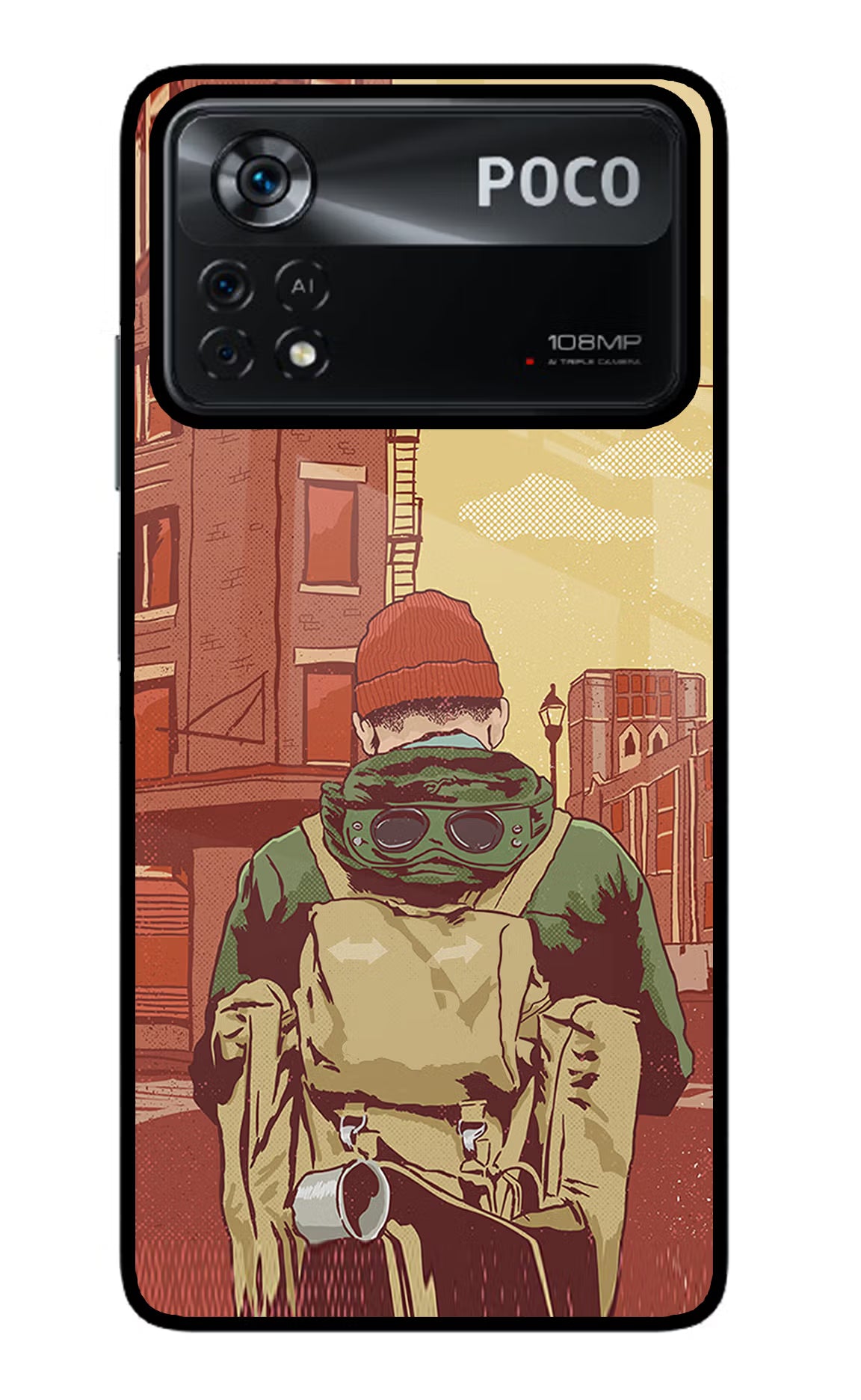 Adventurous Poco X4 Pro Glass Case Back Cover by Casekaro