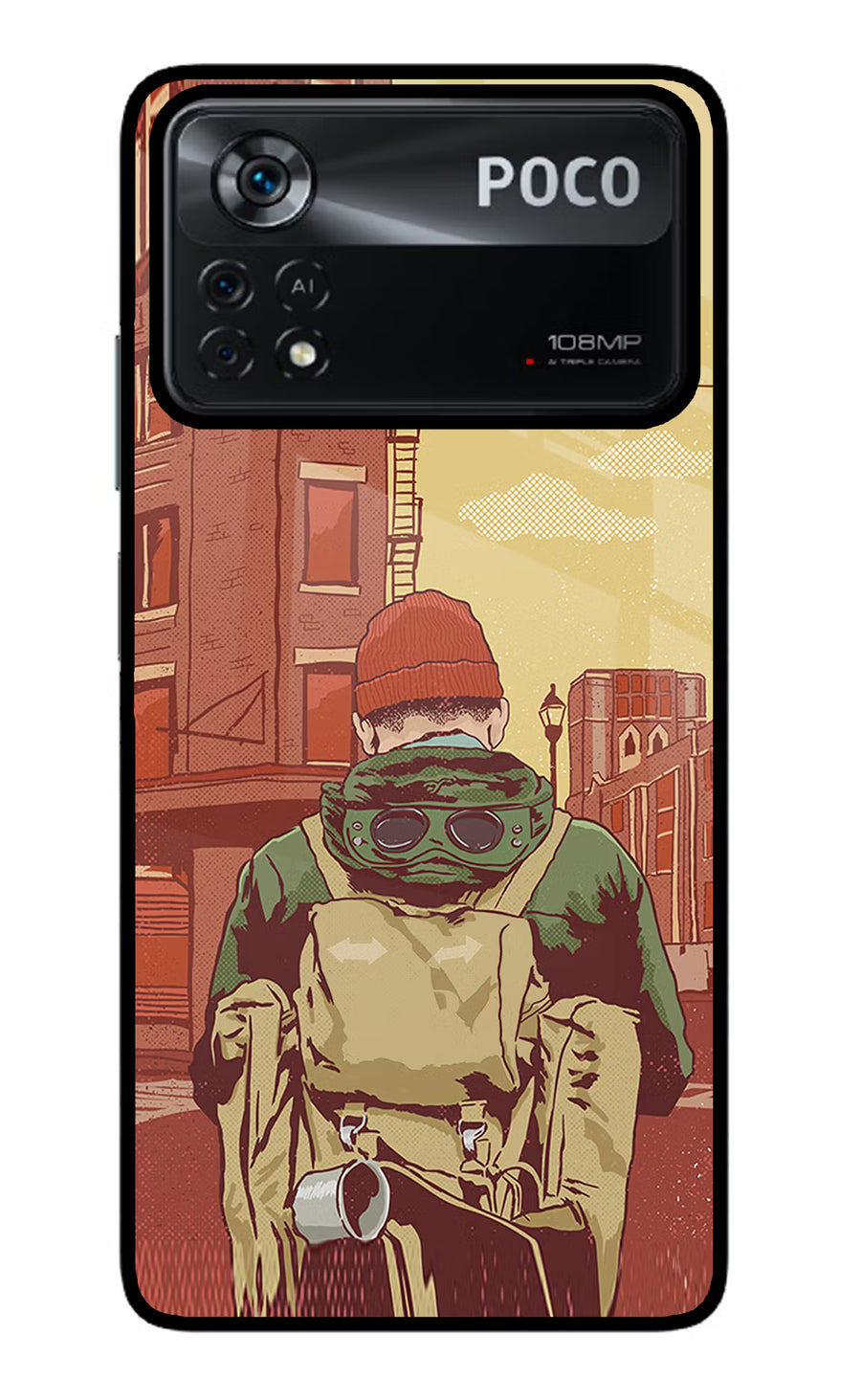 Adventurous Poco X4 Pro Back Cover, Glass case