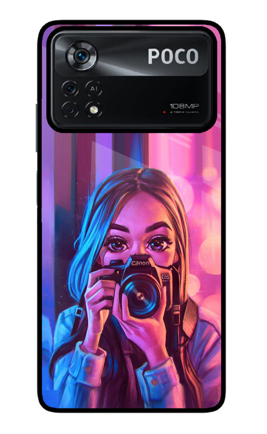 Girl Photographer Poco X4 Pro Glass Case
