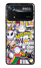 Sticker Bomb Poco X4 Pro Glass Case