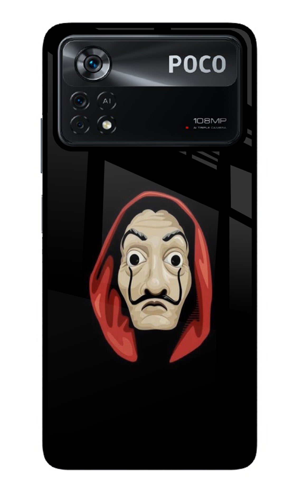 Money Heist Poco X4 Pro Glass Case