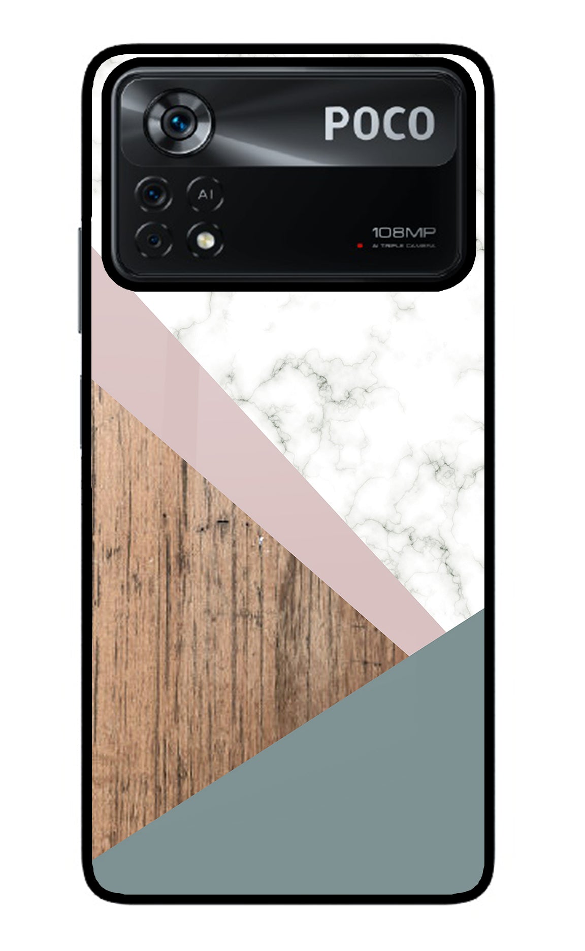 Marble wood Abstract Poco X4 Pro Back Cover
