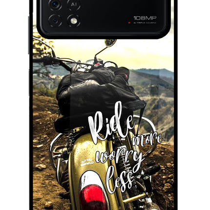 Ride More Worry Less Poco X4 Pro Glass Case