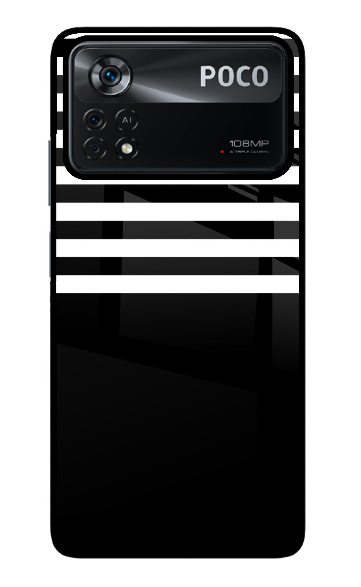 Black and White Print Poco X4 Pro Glass Case