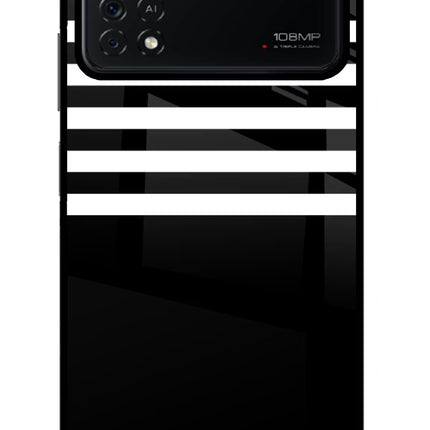 Black and White Print Poco X4 Pro Glass Case