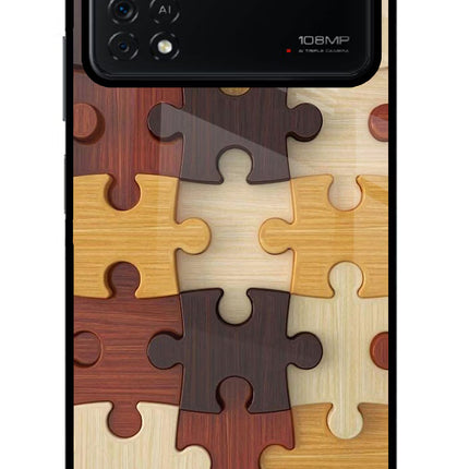 Wooden Puzzle Poco X4 Pro Glass Case