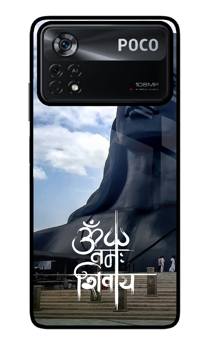 Om Namah Shivay Poco X4 Pro Back Cover, Glass case