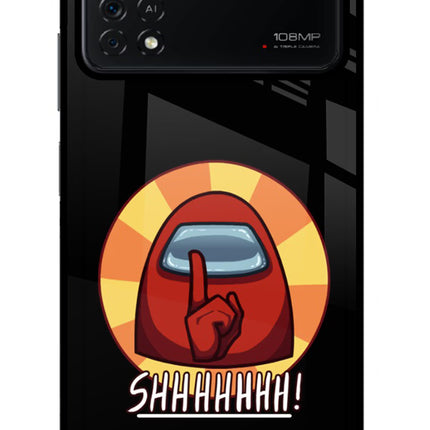 Among Us Shhh! Poco X4 Pro Glass Case