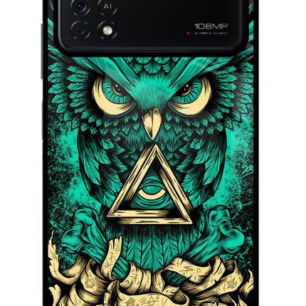 Green Owl Poco X4 Pro Glass Case