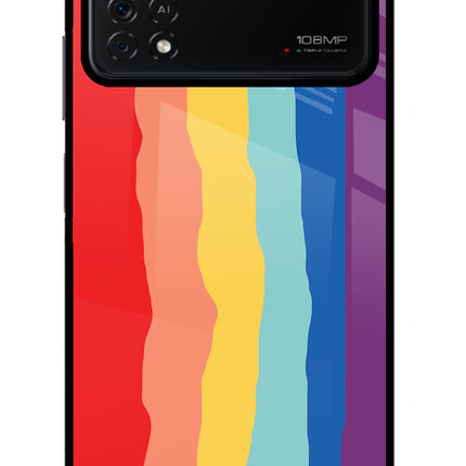 Rainbow Poco X4 Pro Glass Case