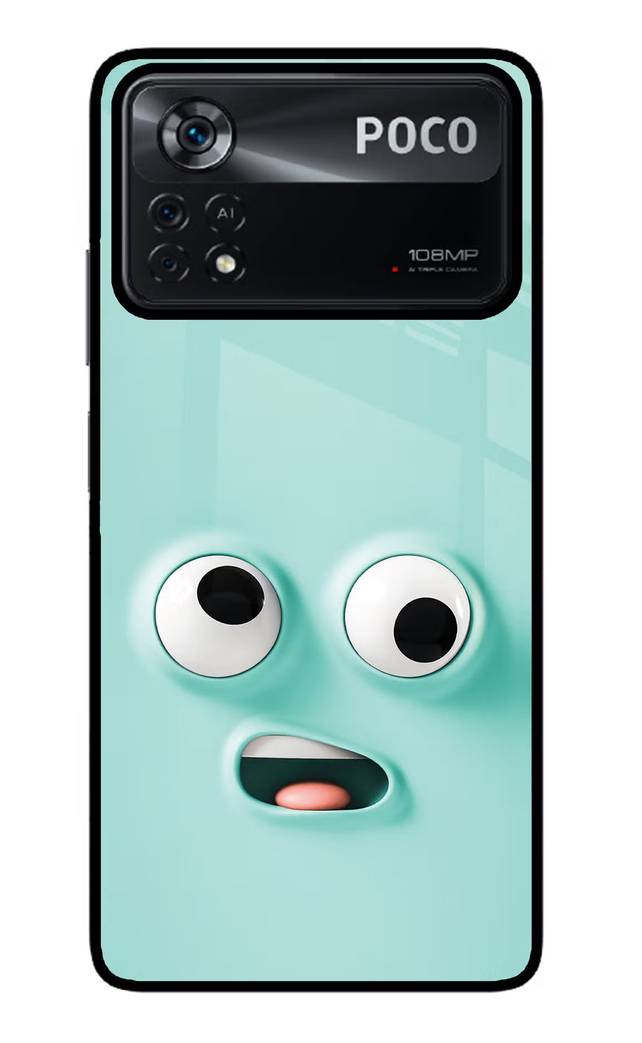 Funny Cartoon Poco X4 Pro Back Cover, Glass case