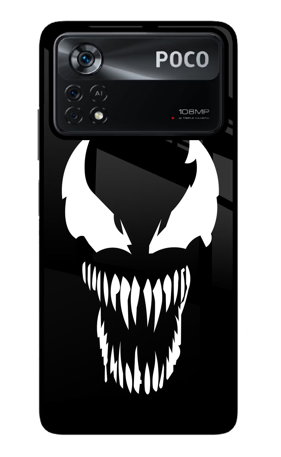 Venom Poco X4 Pro Glass Case Back Cover by Casekaro