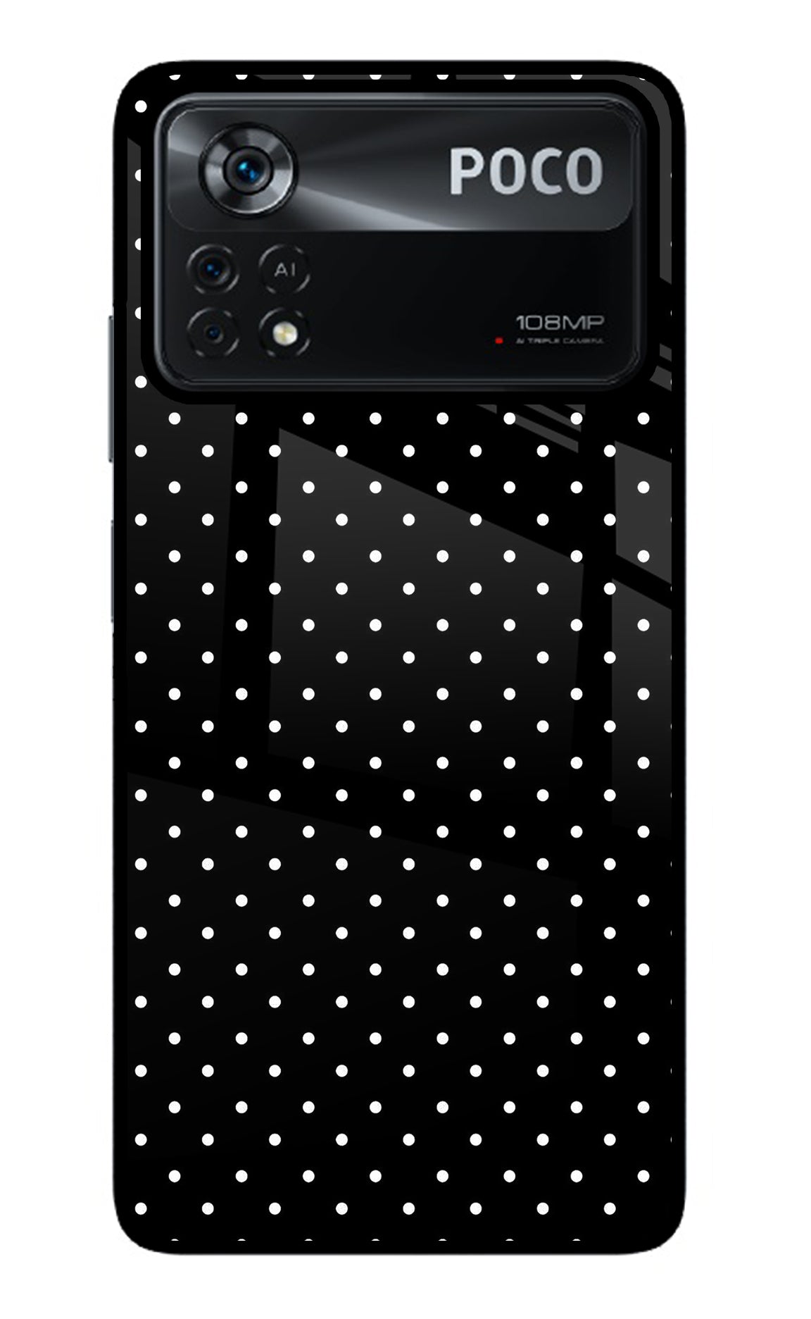 White Dots Poco X4 Pro Glass Case