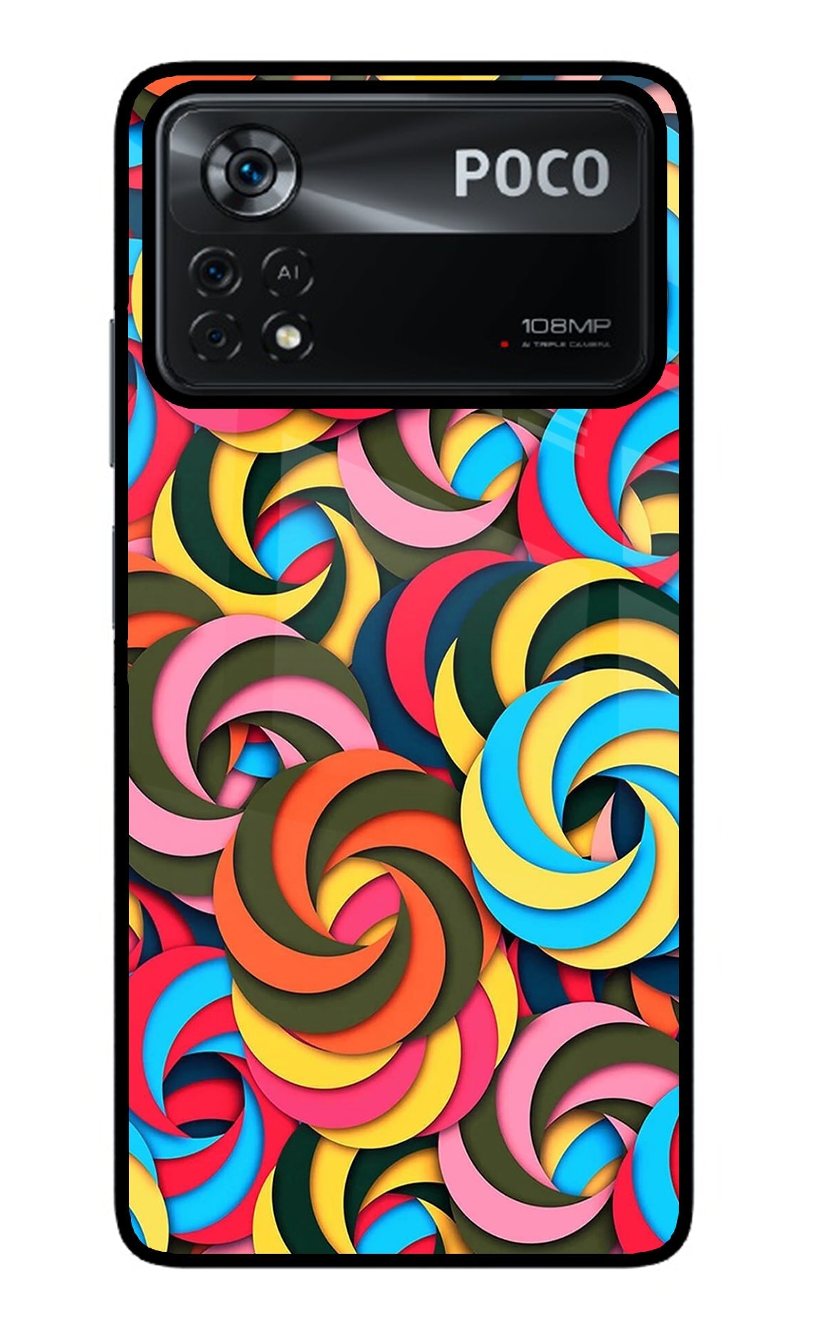 Spiral Pattern Poco X4 Pro Glass Case