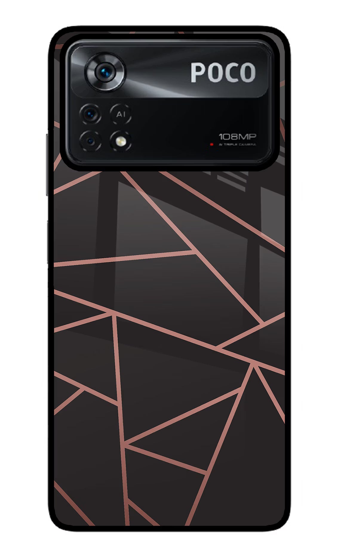 Geometric Pattern Poco X4 Pro Glass Case Back Cover by Casekaro