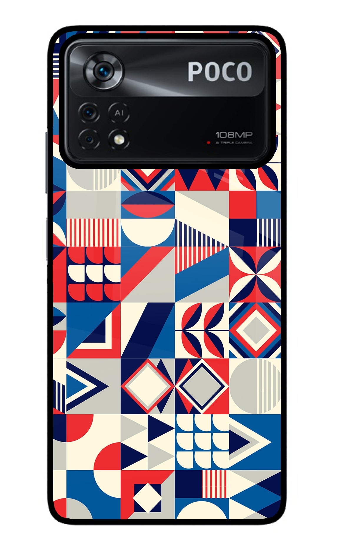 Colorful Pattern Poco X4 Pro Glass Case