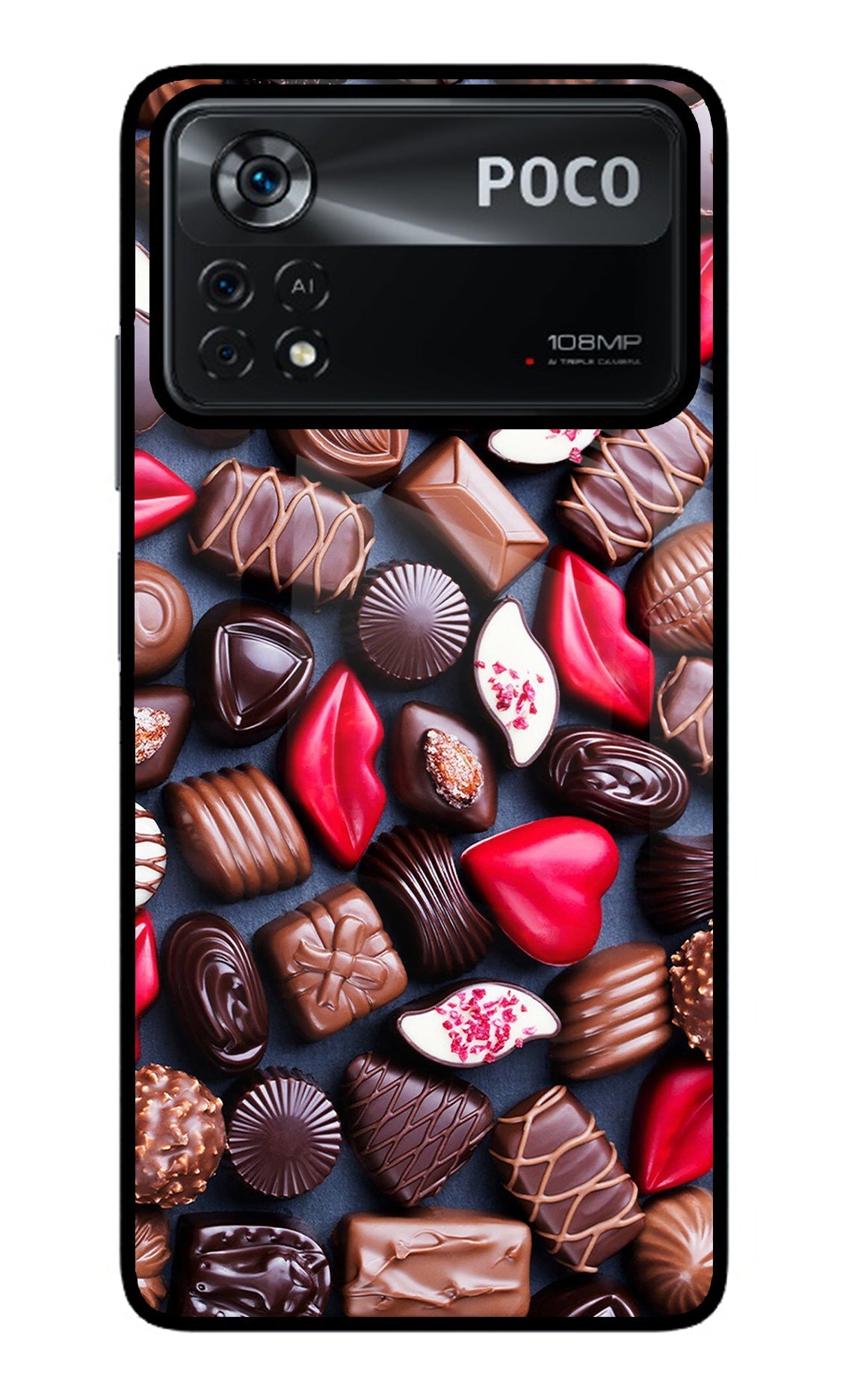 Chocolates Poco X4 Pro Glass Case