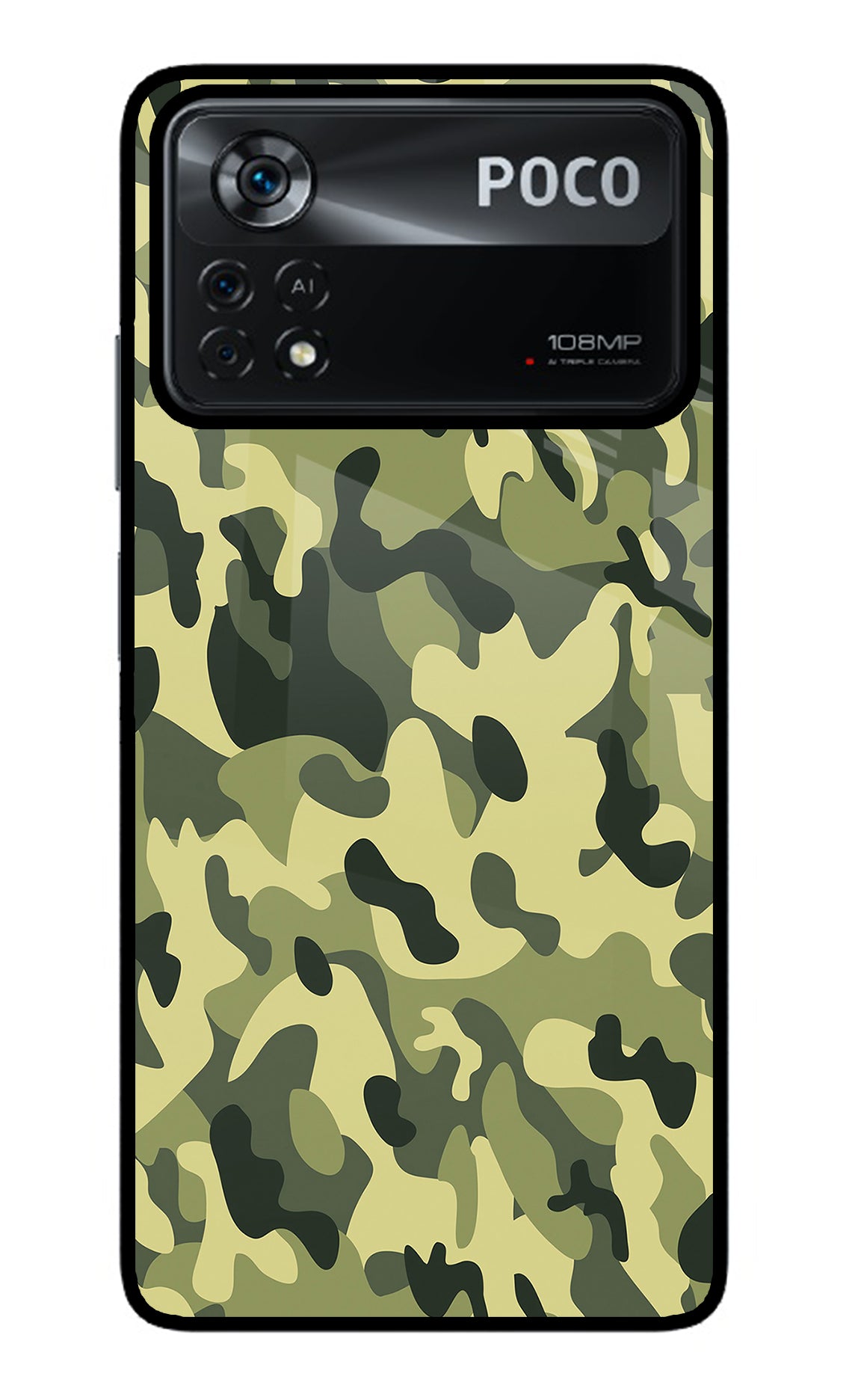 Camouflage Poco X4 Pro Glass Case