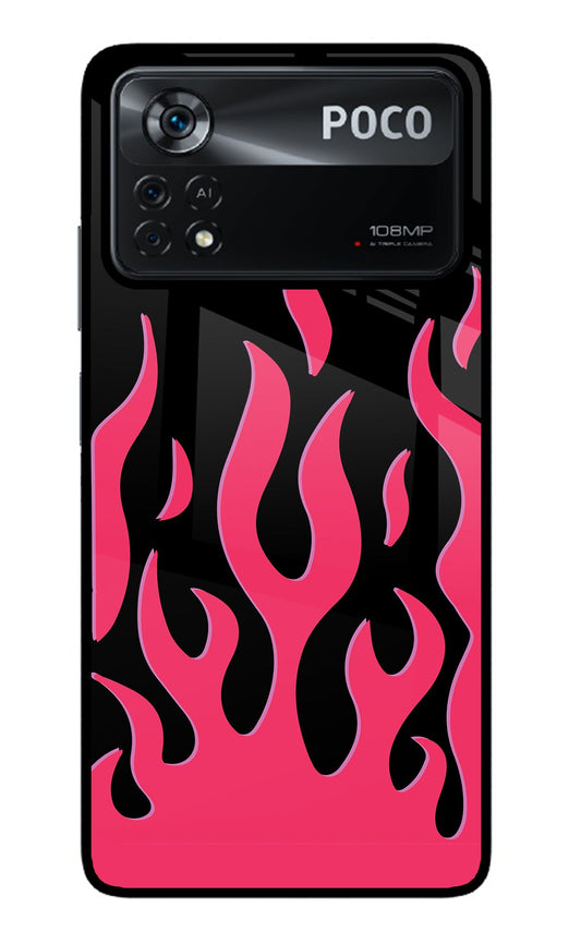 Fire Flames Poco X4 Pro Glass Case