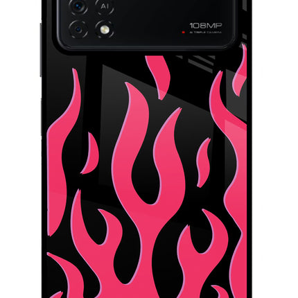 Fire Flames Poco X4 Pro Glass Case
