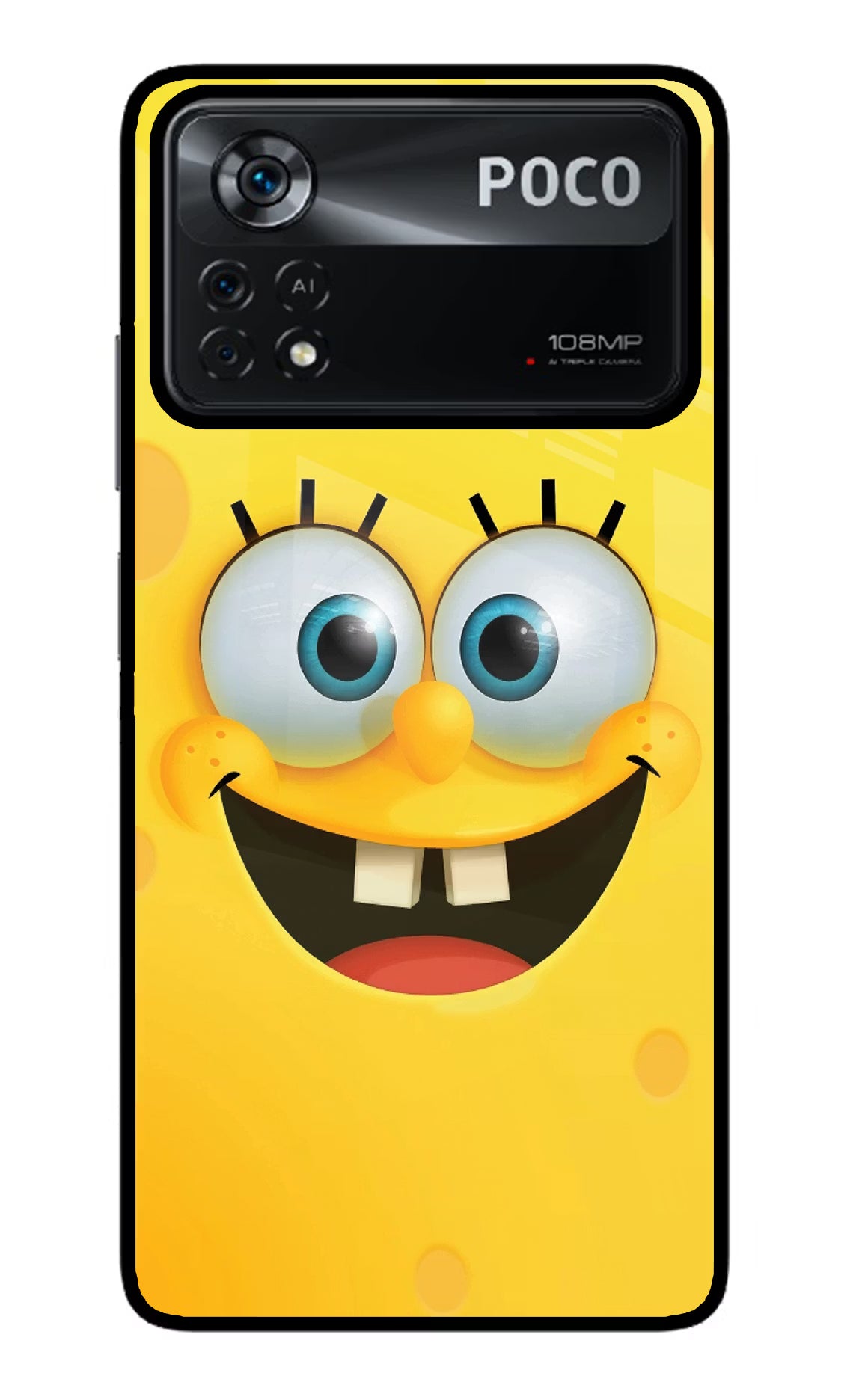 Sponge 1 Poco X4 Pro Glass Case Back Cover by Casekaro