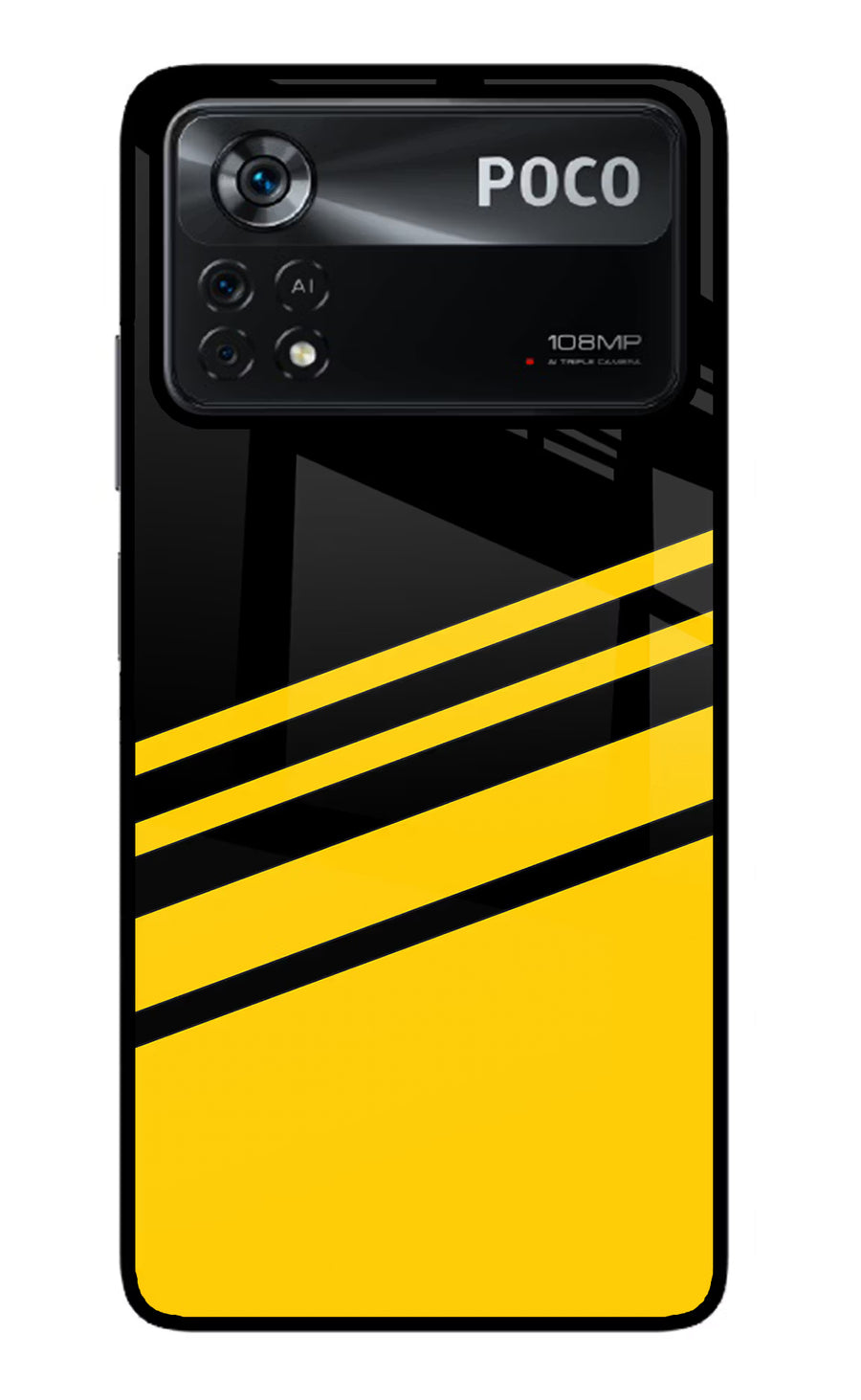 Yellow Shades Poco X4 Pro Back Cover, Glass case