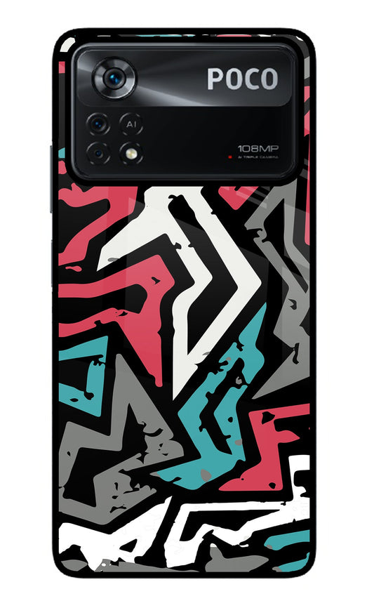 Geometric Graffiti Poco X4 Pro Glass Case