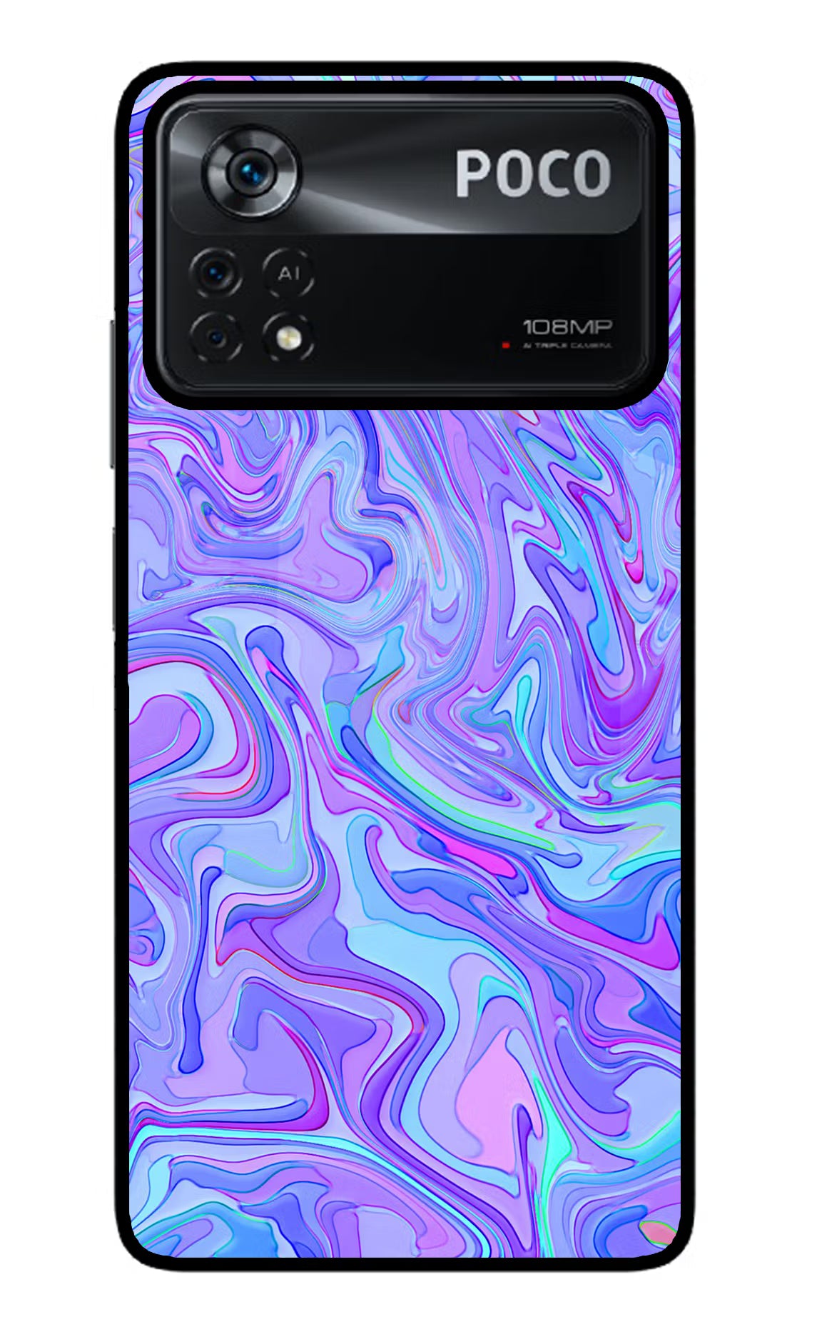 Glitter Poco X4 Pro Glass Case Back Cover by Casekaro