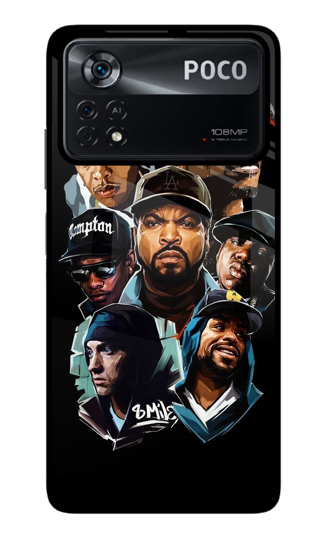 Rappers Poco X4 Pro Glass Case Back Cover by Casekaro